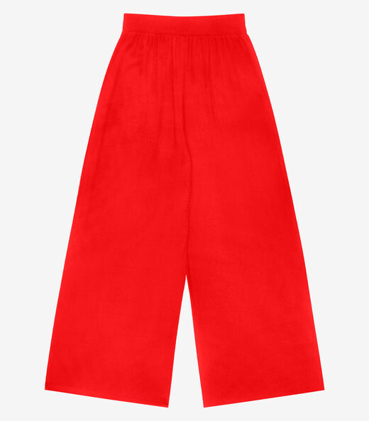 Calça Pantalona Feminina Visco Maquinetada Rovitex Laranja