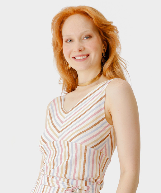 Image_Blusa Feminina Listrada Sem Manga Marisa Off White