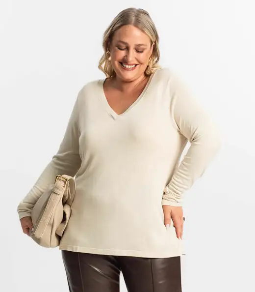 Image_Blusa Manga Longa Visco Tricot Secret Glam Bege