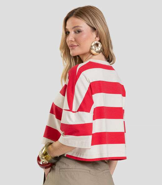 T- Shirt Feminina Cropped Dianna Vermelho