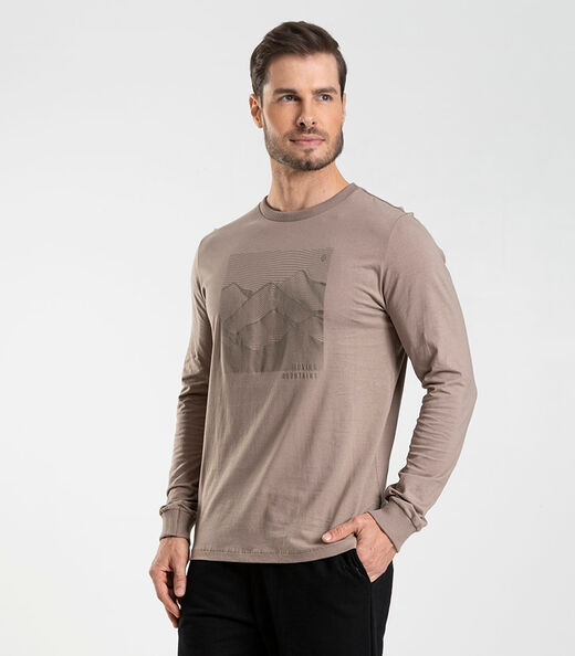 Image_Camiseta Manga Longa Meia Malha Diametro Marrom