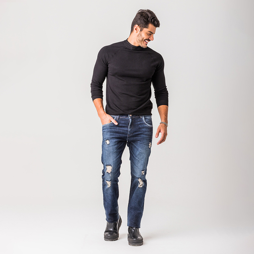Image_Calça Jeans Masculina Skinny Destroyed Estonada Zune