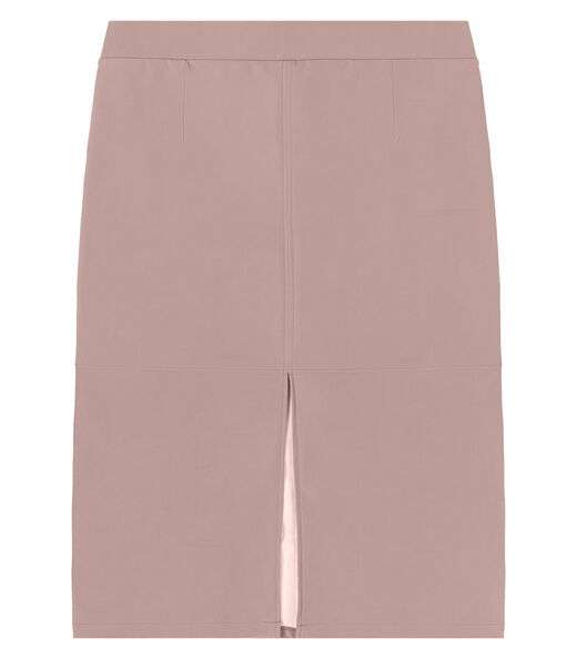 Saia Midi Plus Size Com Fenda Secret Glam Marrom