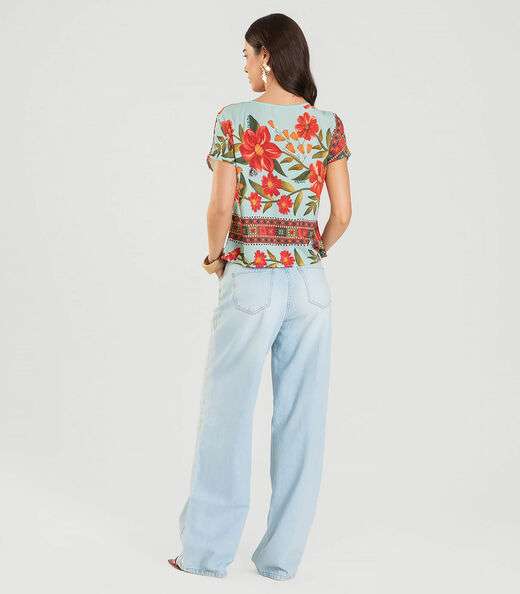 Blusa Feminina Estampada Infinita Cor Azul