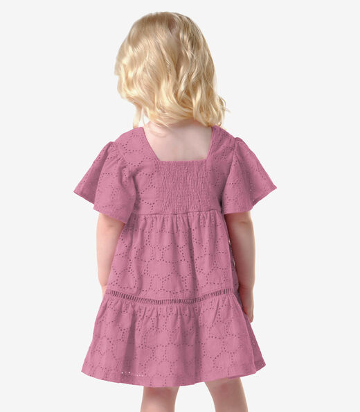 Vestido Infantil Menina Laise Coração Trick Nick Rosa
