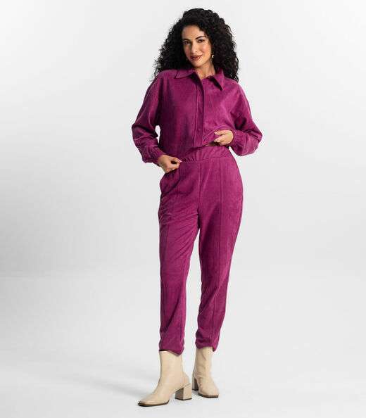 Calça Suede Feminina Rovitex Roxo