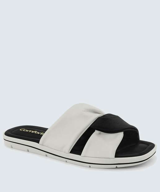 Rasteirinha Feminina Tiras Bicolor Comfortflex