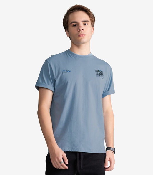 Image_Camiseta Masculina Meia Malha Com Estampa Minty Azul