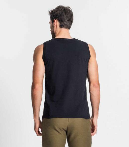 Regata Masculina Básico Meia Malha Diametro Preto