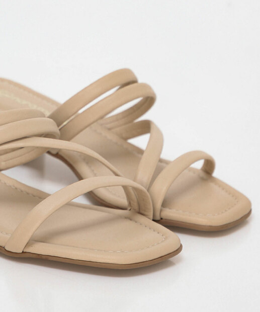 Tamanco Feminino Salto Grosso Tiras Nara Martins Off White