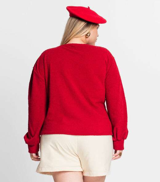 Blusão Tricot Pop Plus Size Secret Glam Vermelho