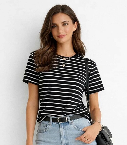 Image_Camiseta Feminina Básica Infinita Cor Preto