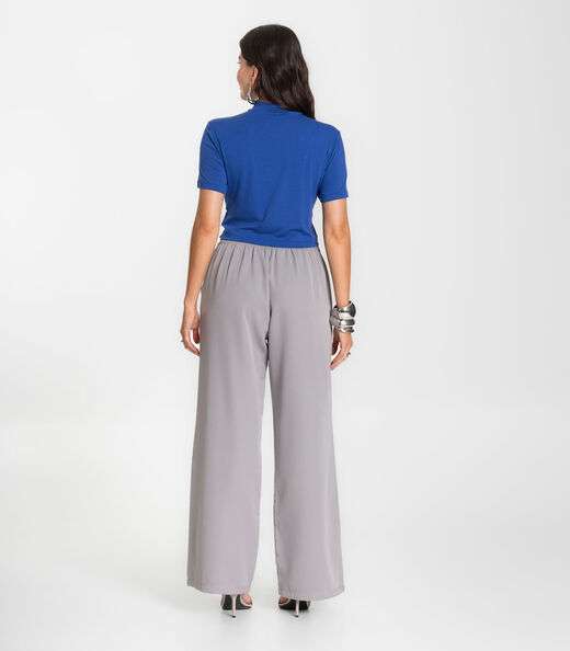 Calça Feminina Alfaiataria Com Bolsos Renaluci Cinza