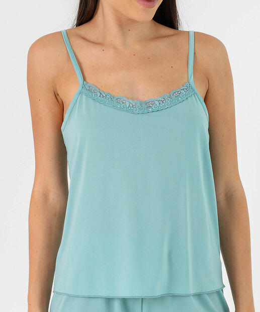 Baby Doll Liganete Alças Finas Marisa Azul