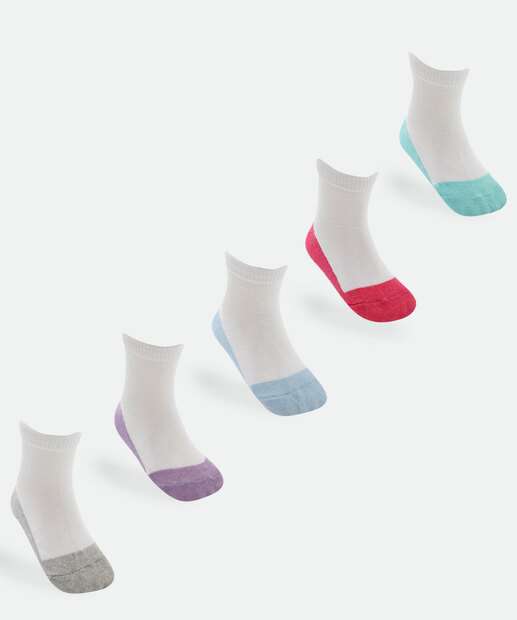 Image_Kit 5 Meias Infantil Soquete Marisa Branco