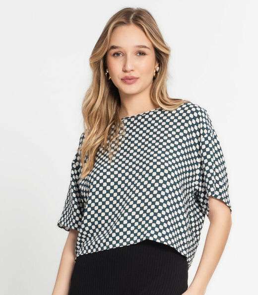 Blusa Feminina Estampada Infinita Cor Verde