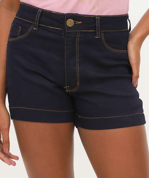 Short Jeans Feminino Cintura Alta 