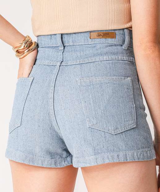 Short Jeans Feminino Cintura Alta Azul