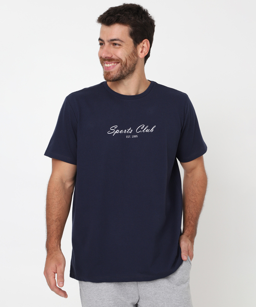 Image_Camiseta Masculina Textura Estampada Marisa Azul