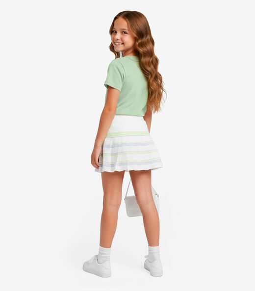 Blusa Básica Infantil Manga Curta Lisa Soletex Verde
