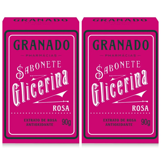 Image_Kit c/2 Sabonete Barra Granado Glicerina Rosa 90g