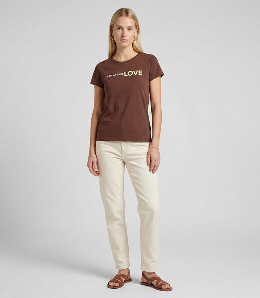 Blusa Feminina Cotton Com Estampa Infinita Cor Marrom