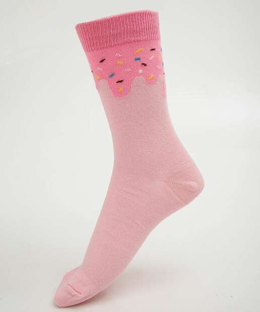 Meia Cano Longo Feminina Estampada Marisa