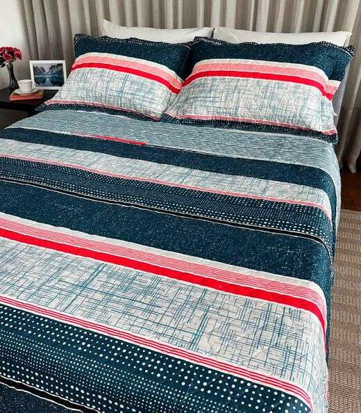 Image_Cobreleito King Estampado Dupla Face Lepper Azul