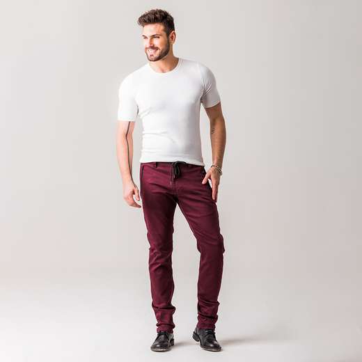 Image_Calça Sarja Masculina Skinny Cordão Zune