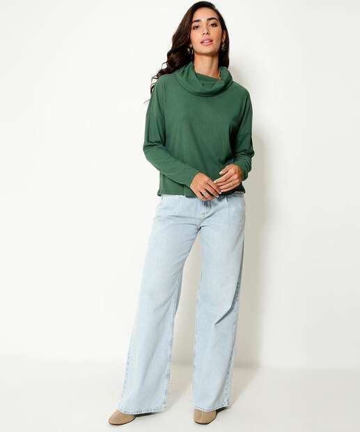 Blusa Feminina Canelada Gola Alta Degagê Marisa