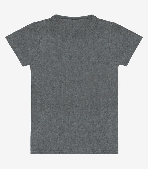 Blusa Infantil Manga Curta Básica Soletex Cinza