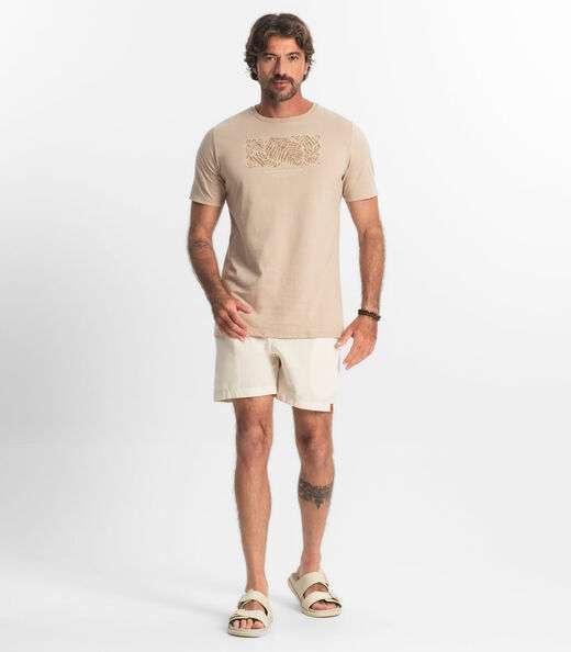 Camiseta Masculina Meia Malha Diametro Marrom