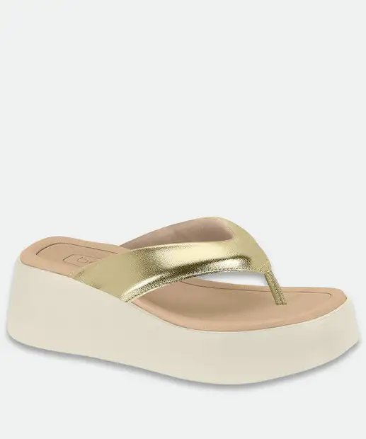 Image_Tamanco Feminino Flatform Metalizado Beira Rio Dourado