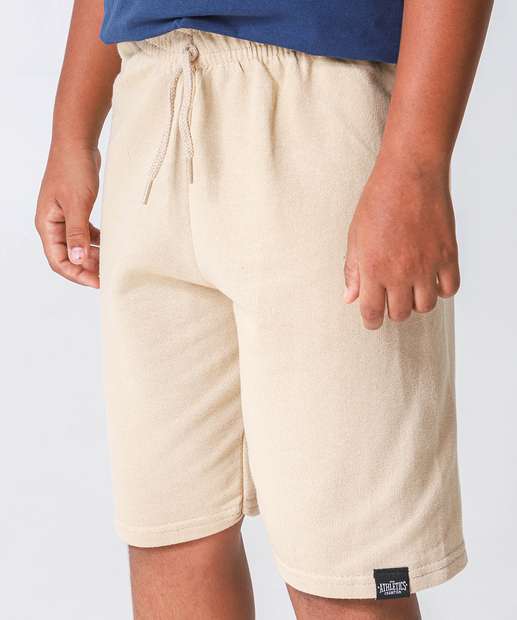 Bermuda Juvenil Moletom Marisa Tam 10 a 16 Areia