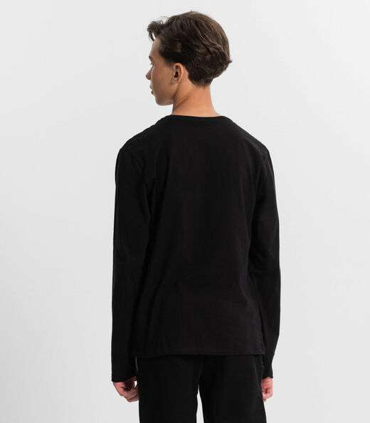 Camiseta Juvenil Masculina Manga Longa Minty Preto