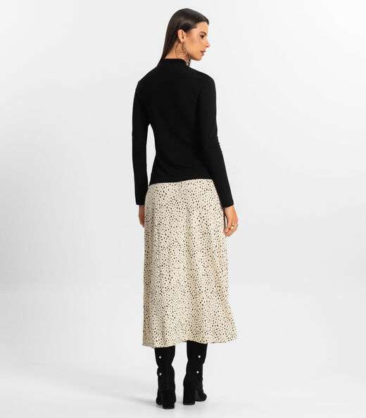 Saia Midi Feminina Rovitex Bege