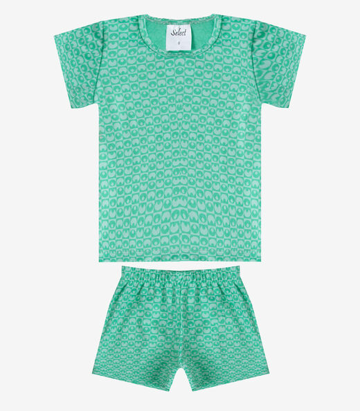 Conjunto Menina Infantil Blusa Com Short Select Verde
