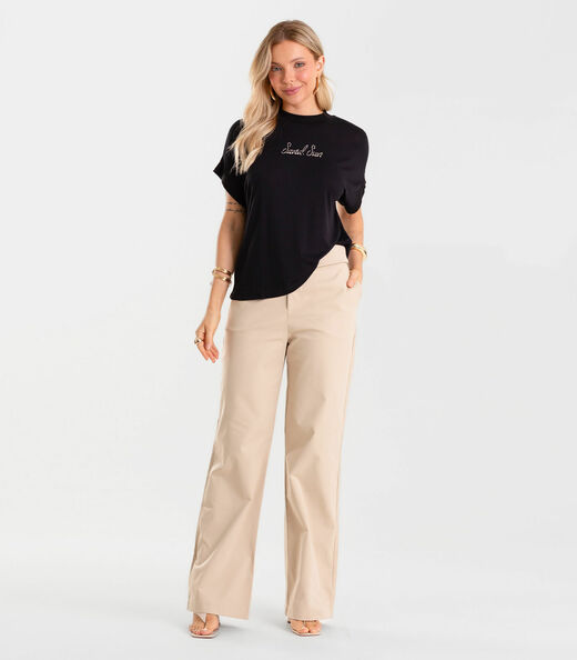 Blusa Feminina Visco Tricot Ribana Viscose Rovitex Preto