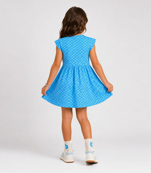 Vestido Infantil Feminino Jacquard Vegas Select Azul