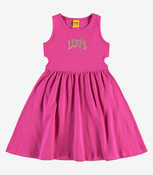 Vestido em Ribana 2x1 Rovi Kids Rosa