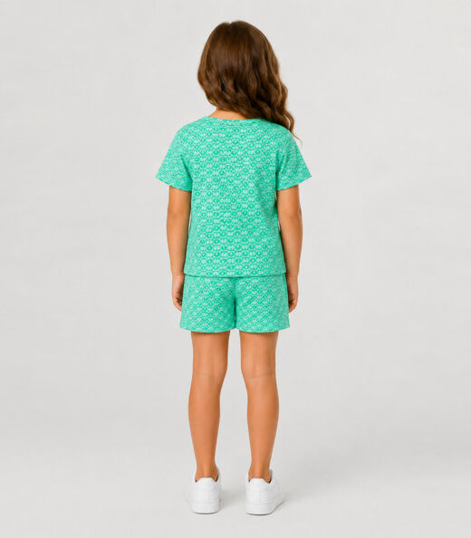 Conjunto Menina Infantil Blusa Com Short Select Verde