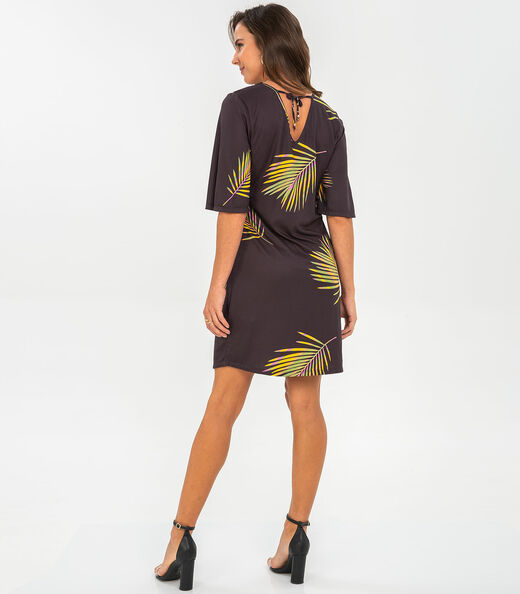 Vestido Feminino Floral Rovitex Preto