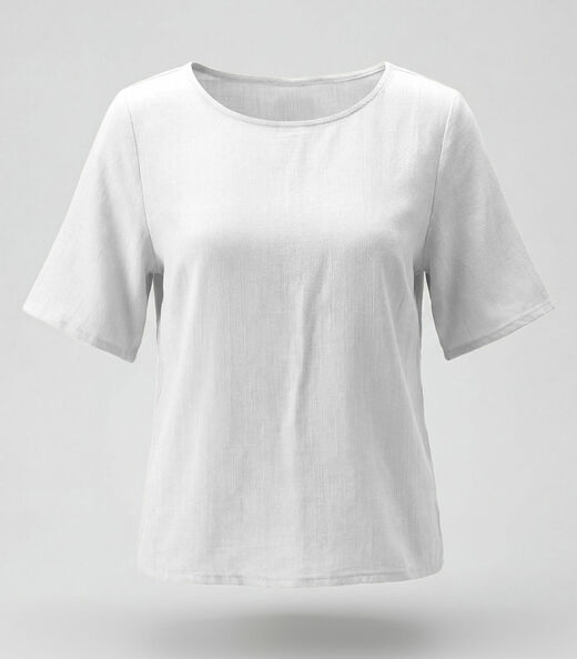 Blusa Cropped Feminina Em Viscose Infinita Cor Branco
