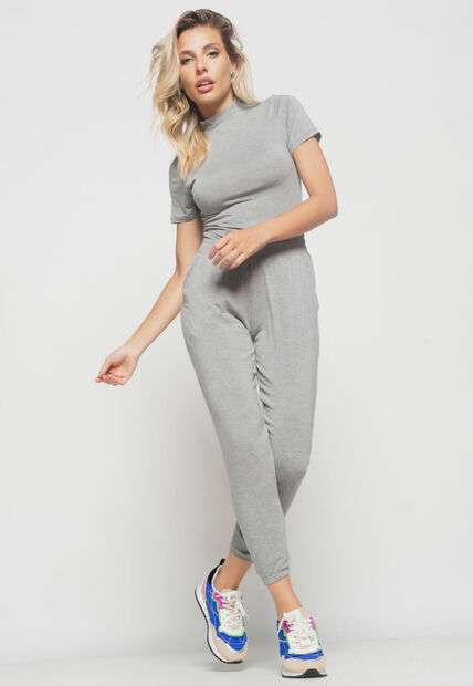 Conjunto  Comfy Com Blusa Gola Alta e Jogger Malha Mescla Salvatore Fashion