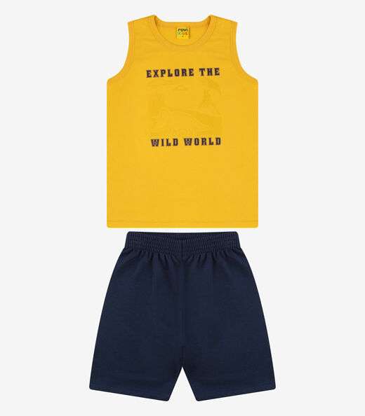 Conjunto Bermuda com Regata Menino Rovi Kids Amarelo