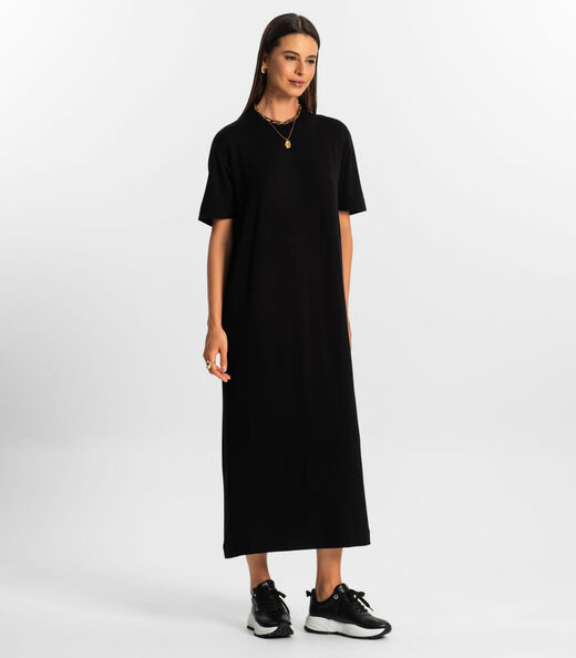 Vestido Midi Feminino Rovitex Preto