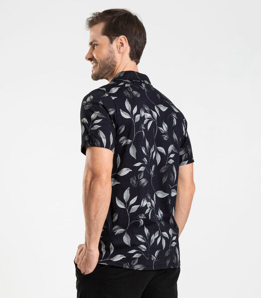 Camisa em Meia Malha Masculina Diametro Preto