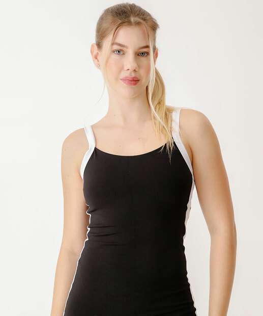 Macaquinho Feminino Fitness Listras Marisa Preto