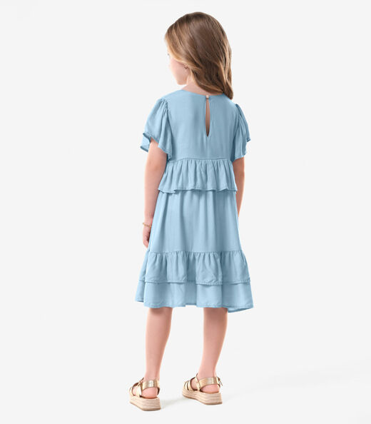 Vestido Infantil Menina Viscose Trick Nick Azul