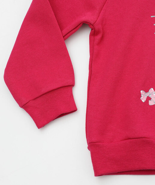 Blusão Infantil Moletom Flanelado Hello Kitty Tam 1 a 3 Rosa